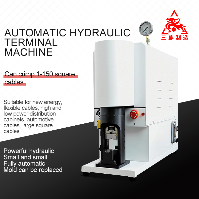 Máquina prensadora de terminales hidráulica automática